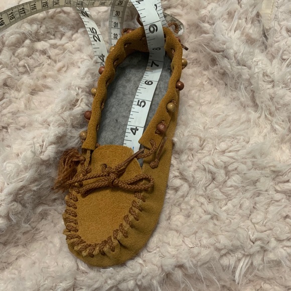 Kids handmade leather Moccasins fur footbed - Picture 5 of 12